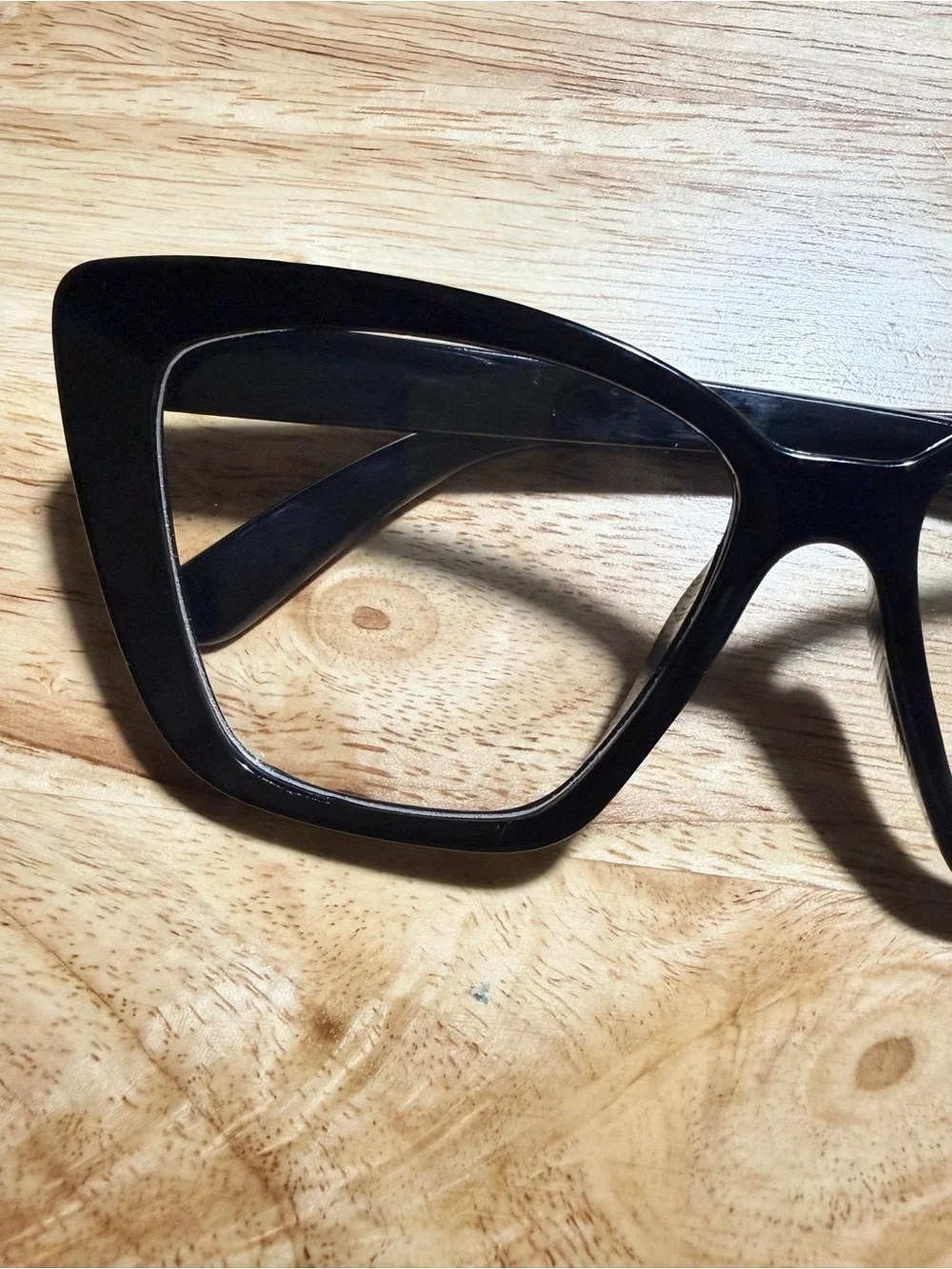 Solid All Black Bold Cat Eye Fashion Glasses
